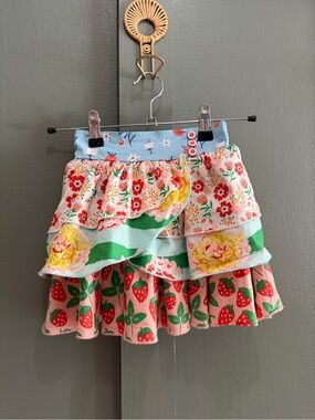 Wild flowers  Floral & Strawberry Tiered Skirt